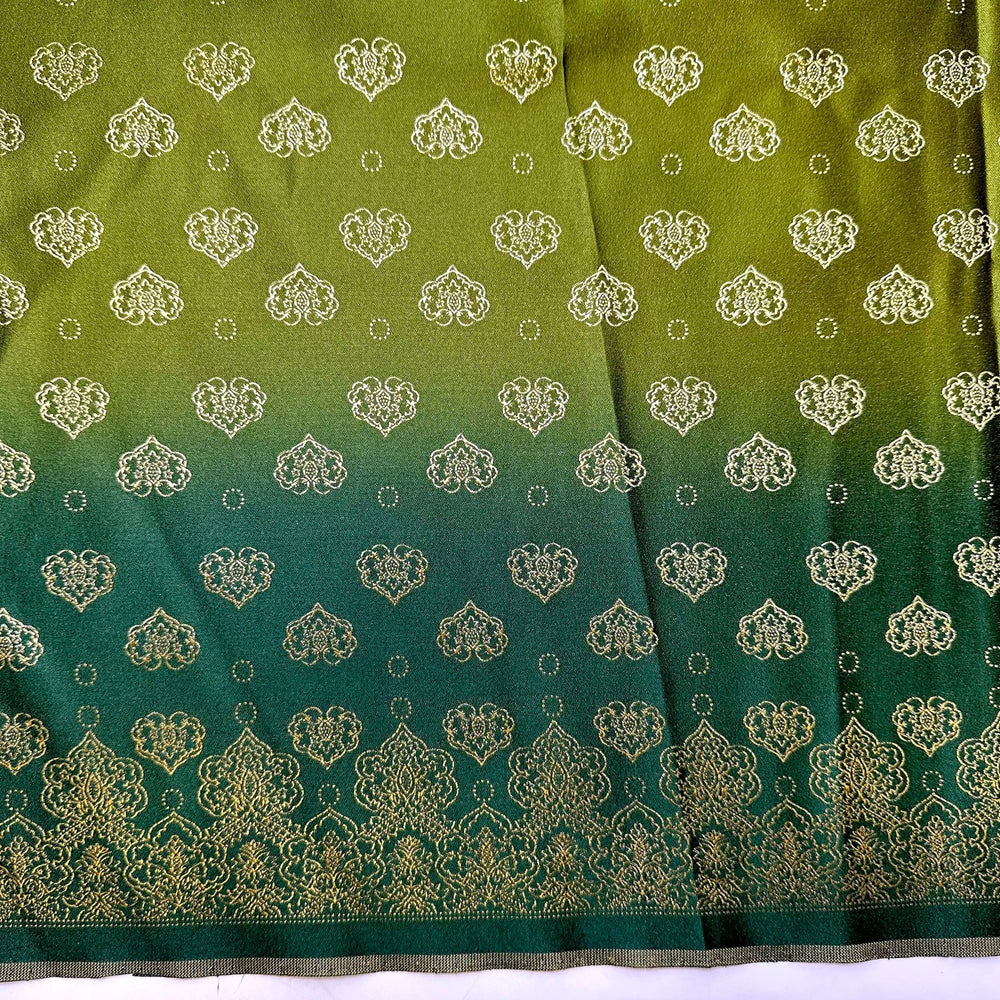 Dressing Up - Polyester Blend Woven - Green/Gold Floral - 2.95M Bundle - True Deadstock fabric Fabric by private - Sustainable Textile | FABCYCLE