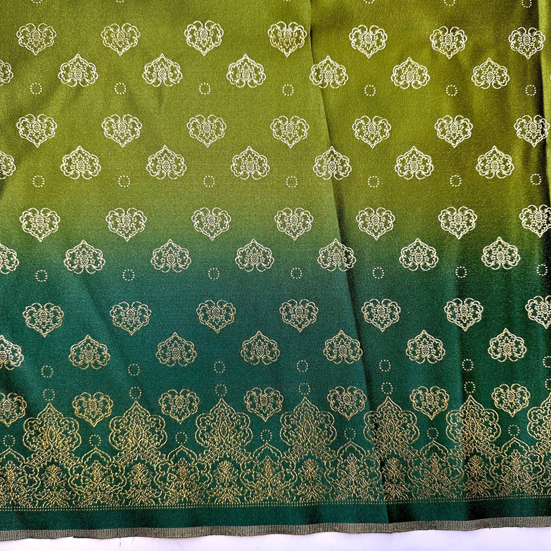 Dressing Up - Polyester Blend Woven - Green/Gold Floral - 2.95M Bundle - True Deadstock fabric Fabric by private - Sustainable Textile | FABCYCLE