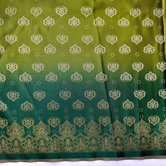 Dressing Up - Polyester Blend Woven - Green/Gold Floral - 2.95M Bundle - True Deadstock fabric Fabric by private - Sustainable Textile | FABCYCLE