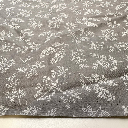Dried Flowers - Cotton Woven - Grey/White Floral - 1.55M Bundle - True Deadstock fabric Fabric by private - Sustainable Textile | FABCYCLE