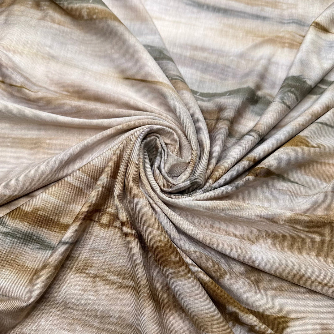 Driftwood - Jersey Bamboo Blend Knit - Grey/Beige Abstract Tie Dye - Bundles - True Deadstock fabric Fabric by private - Sustainable Textile | FABCYCLE