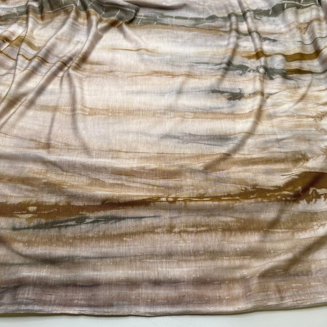 Driftwood - Jersey Bamboo Blend Knit - Grey/Beige Abstract Tie Dye - Bundles - True Deadstock fabric Fabric by private - Sustainable Textile | FABCYCLE