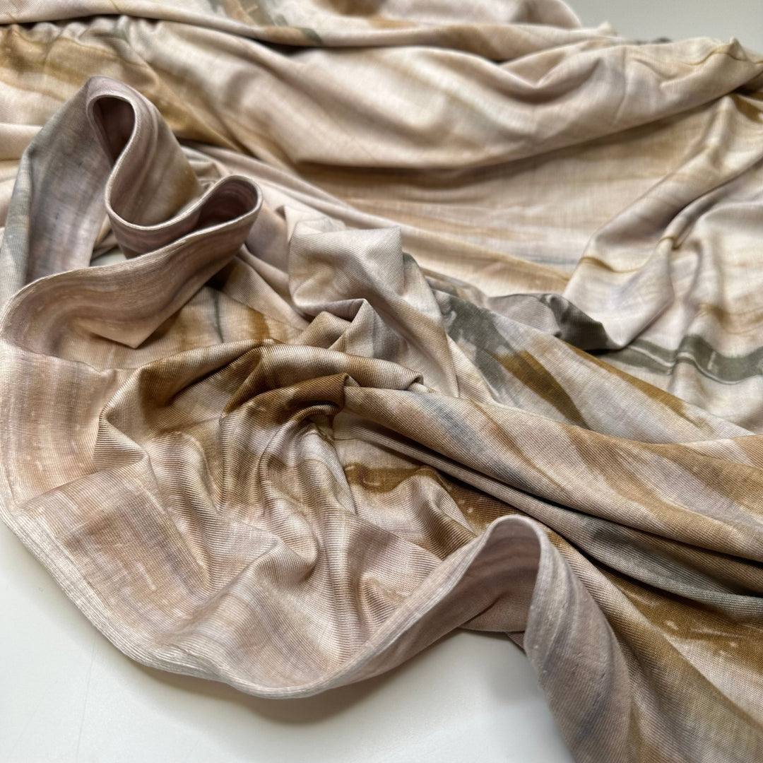 Driftwood - Jersey Bamboo Blend Knit - Grey/Beige Abstract Tie Dye - Bundles - True Deadstock fabric Fabric by private - Sustainable Textile | FABCYCLE