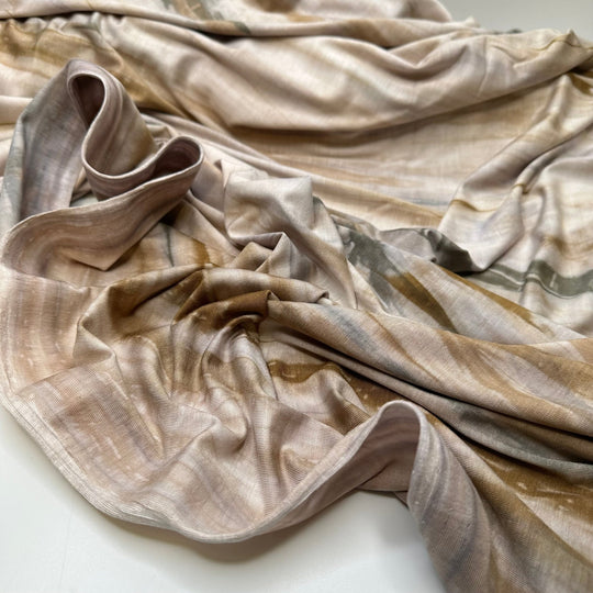 Driftwood - Jersey Bamboo Blend Knit - Grey/Beige Abstract Tie Dye - Bundles - True Deadstock fabric Fabric by private - Sustainable Textile | FABCYCLE