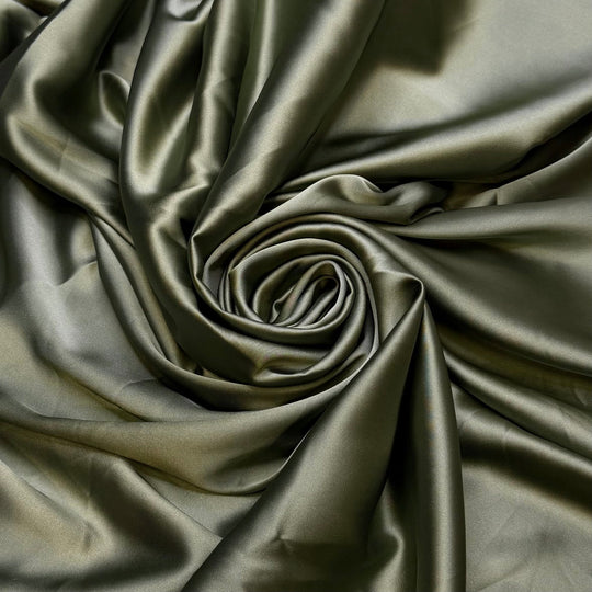 Dust Off The Christmas Decorations - Satin Poly Woven - Green - 2M Bundle - True Deadstock fabric Fabric by private - Sustainable Textile | FABCYCLE
