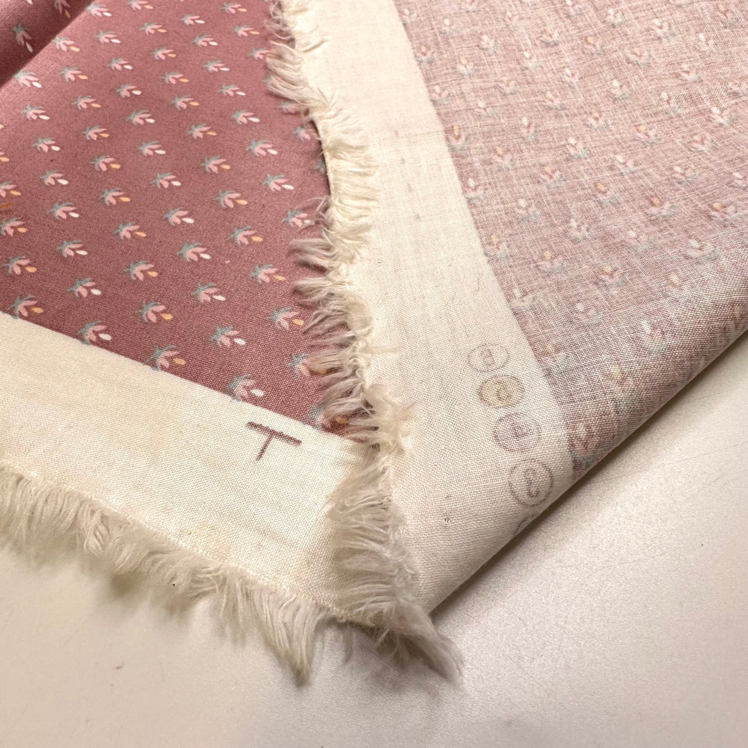 Dusting Off The Patchwork Pile - Cotton Woven - Dark Pink Floral - Bundles - True Deadstock fabric Fabric by private - Sustainable Textile | FABCYCLE