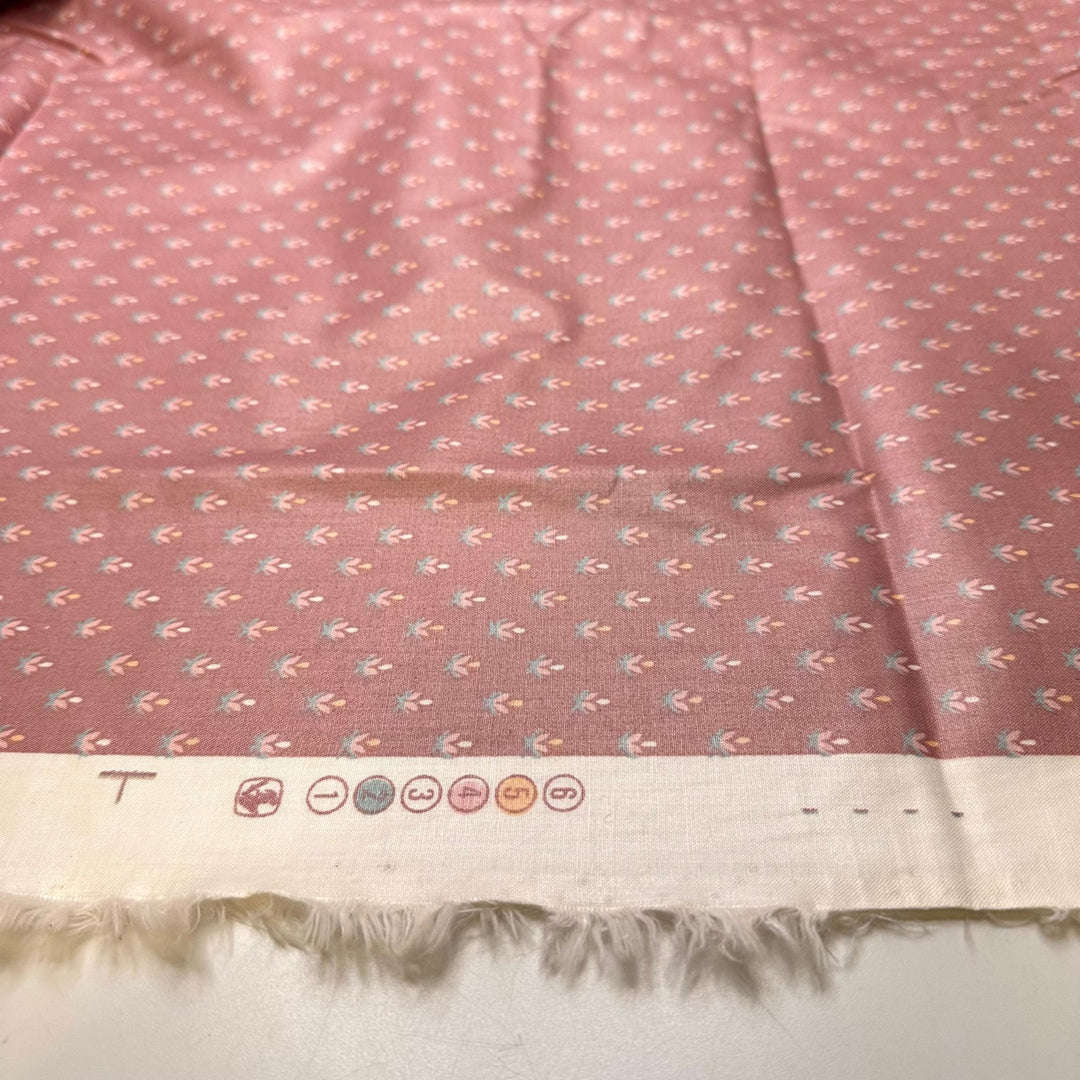 Dusting Off The Patchwork Pile - Cotton Woven - Dark Pink Floral - Bundles - True Deadstock fabric Fabric by private - Sustainable Textile | FABCYCLE