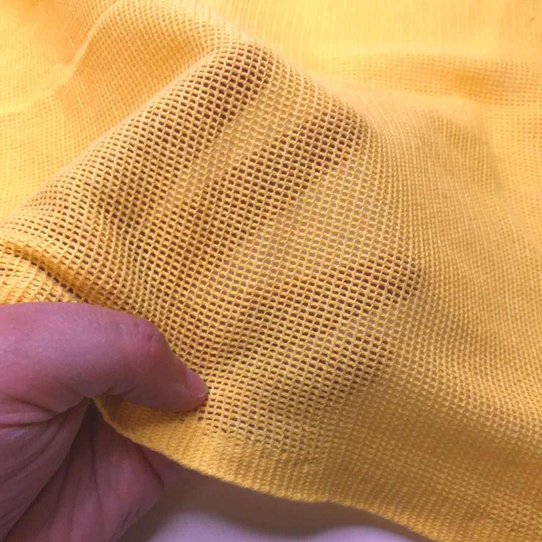 Early Morning Moments - Mesh Cotton Blend Knit - Yellow - 1.8M Bundle - True Deadstock fabric Fabric by private - Sustainable Textile | FABCYCLE