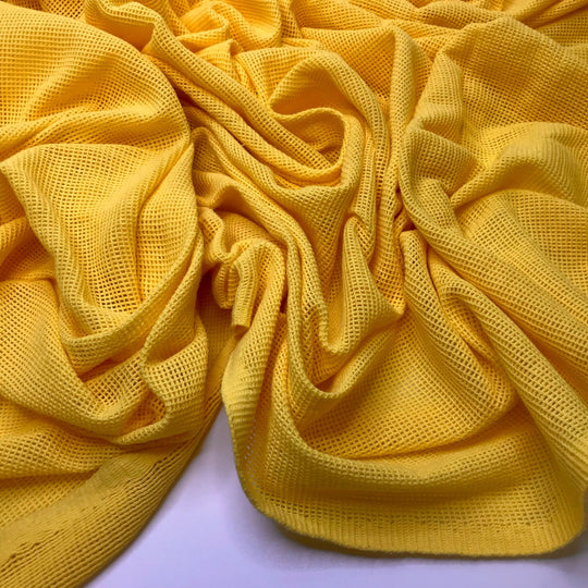 Early Morning Moments - Mesh Cotton Blend Knit - Yellow - 1.8M Bundle - True Deadstock fabric Fabric by private - Sustainable Textile | FABCYCLE