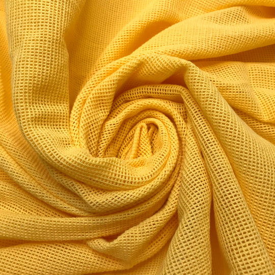 Early Morning Moments - Mesh Cotton Blend Knit - Yellow - 1.8M Bundle - True Deadstock fabric Fabric by private - Sustainable Textile | FABCYCLE