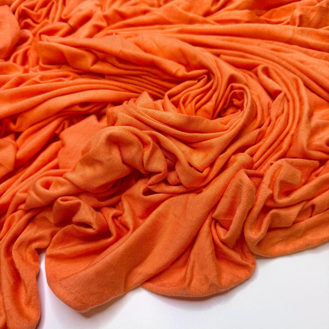Early Morning Sun Glow - Jersey Bamboo/Modal Knit - Neon Orange - 2.6M Bundle - True Deadstock fabric Fabric by private - Sustainable Textile | FABCYCLE