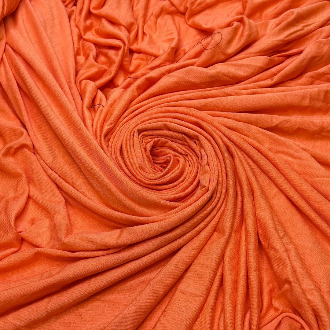 Early Morning Sun Glow - Jersey Bamboo/Modal Knit - Neon Orange - 2.6M Bundle - True Deadstock fabric Fabric by private - Sustainable Textile | FABCYCLE