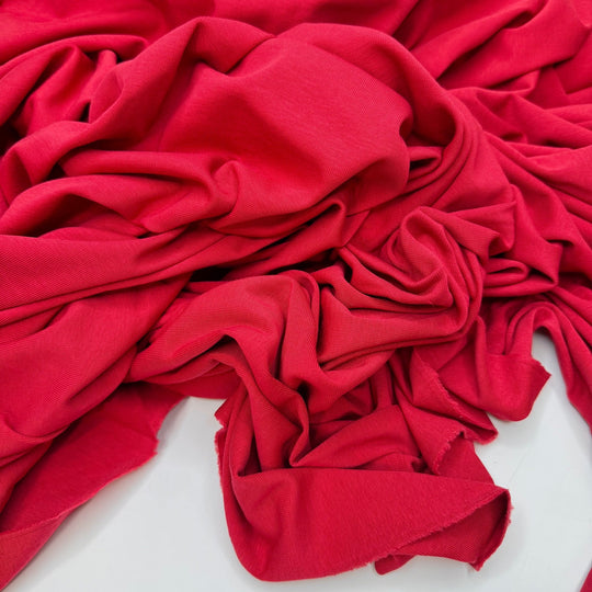 Earth Day Potluck - Rib Knit Rayon Blend Knit - Red - 1.85M Bundle - True Deadstock fabric Fabric by private - Sustainable Textile | FABCYCLE