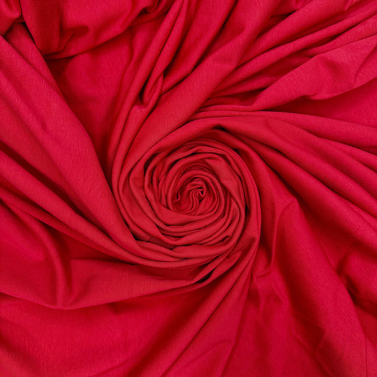 Earth Day Potluck - Rib Knit Rayon Blend Knit - Red - 1.85M Bundle - True Deadstock fabric Fabric by private - Sustainable Textile | FABCYCLE