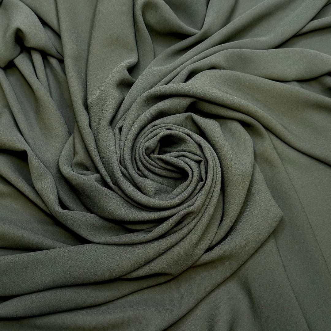 Earth Elements - Chiffon Poly Woven - Dark Olive Green - Bundles - True Deadstock fabric Fabric by private - Sustainable Textile | FABCYCLE