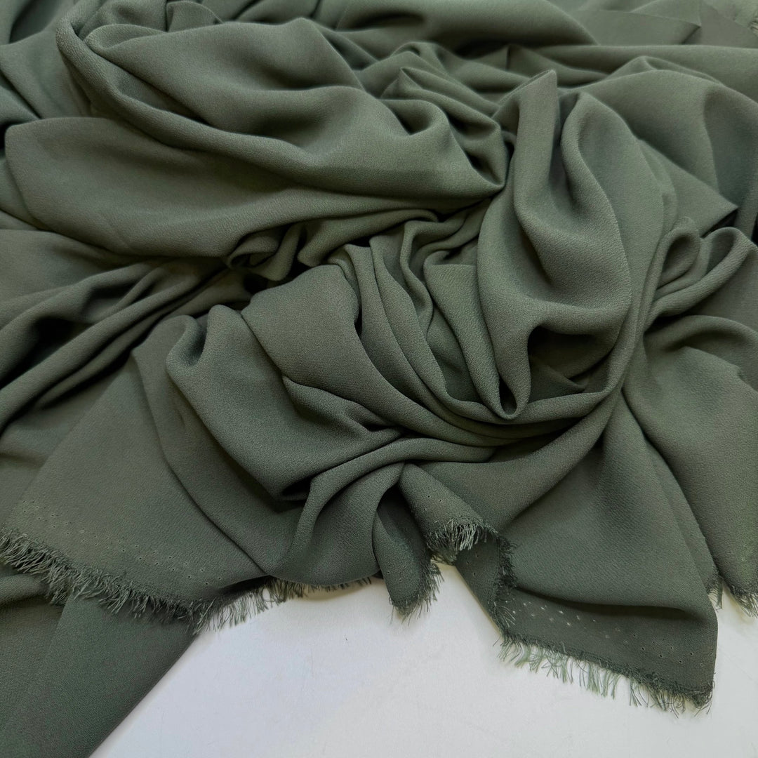 Earth Elements - Chiffon Poly Woven - Dark Olive Green - Bundles - True Deadstock fabric Fabric by private - Sustainable Textile | FABCYCLE