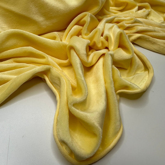 Easy Peasey Lemon Squeezey - Knitted Velour Poly Knit - Light Yellow - 3.5M Bundle - True Deadstock fabric Fabric by private - Sustainable Textile | FABCYCLE