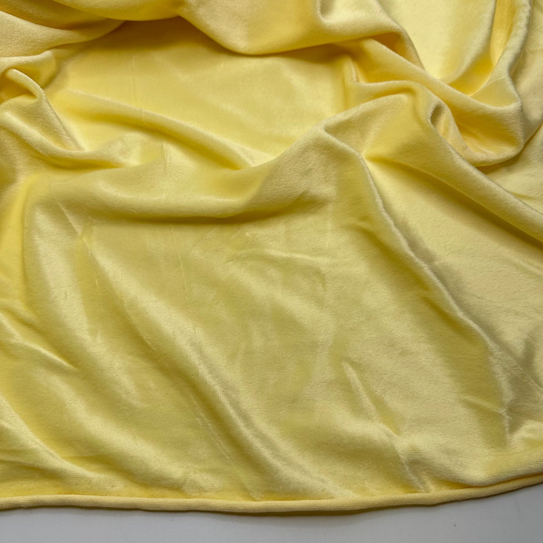 Easy Peasey Lemon Squeezey - Knitted Velour Poly Knit - Light Yellow - 3.5M Bundle - True Deadstock fabric Fabric by private - Sustainable Textile | FABCYCLE