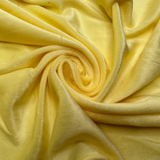 Easy Peasey Lemon Squeezey - Knitted Velour Poly Knit - Light Yellow - 3.5M Bundle - True Deadstock fabric Fabric by private - Sustainable Textile | FABCYCLE