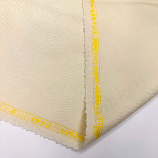 Easy Peasey Lemon Squeezey - Twill Weave Wool Woven - Dark Cream - 2M Bundle - True Deadstock fabric Fabric by private - Sustainable Textile | FABCYCLE