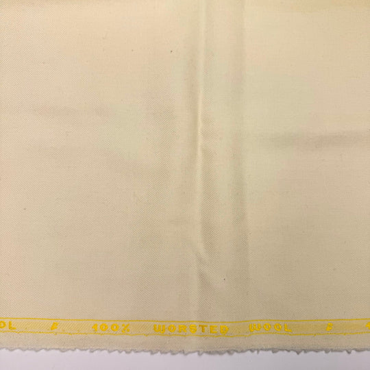 Easy Peasey Lemon Squeezey - Twill Weave Wool Woven - Dark Cream - 2M Bundle - True Deadstock fabric Fabric by private - Sustainable Textile | FABCYCLE