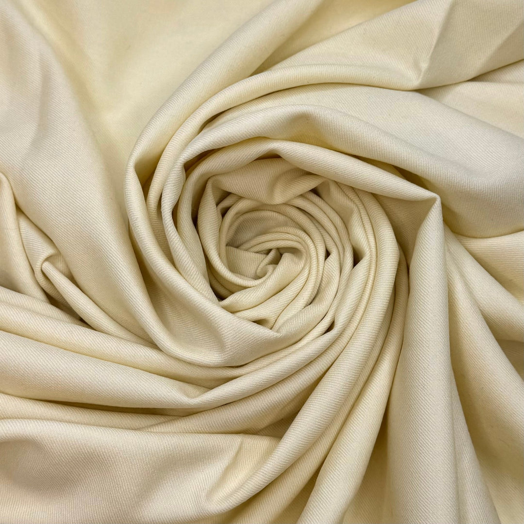 Easy Peasey Lemon Squeezey - Twill Weave Wool Woven - Dark Cream - 2M Bundle - True Deadstock fabric Fabric by private - Sustainable Textile | FABCYCLE