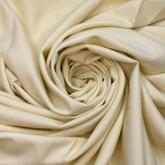 Easy Peasey Lemon Squeezey - Twill Weave Wool Woven - Dark Cream - 2M Bundle - True Deadstock fabric Fabric by private - Sustainable Textile | FABCYCLE