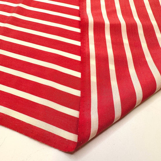 Echoing Conch - Silk Woven - Red/White Stripes - 3M Bundle - True Deadstock fabric Fabric by private - Sustainable Textile | FABCYCLE