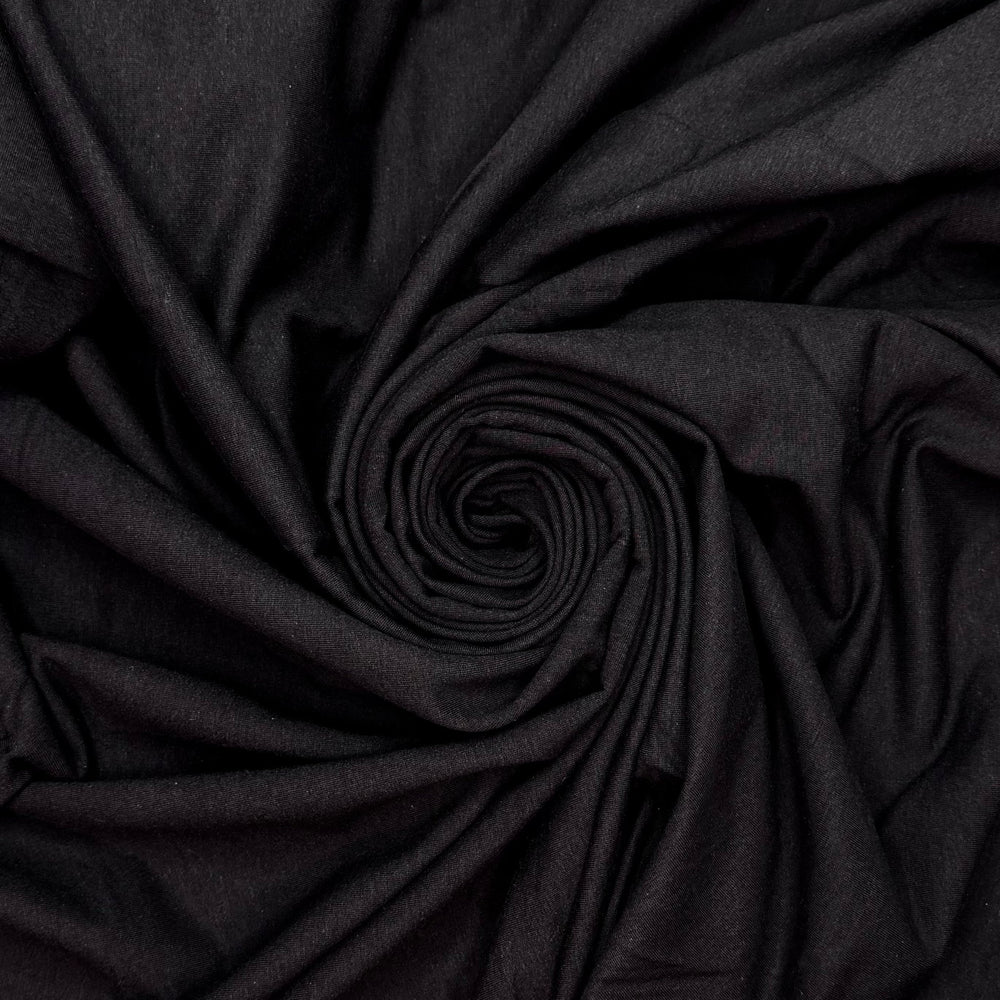 Eco Fundraiser - Brushed French Terry Tencel/Organic Cotton Knit - Black - 1.55M Bundle - True Deadstock fabric Fabric by private - Sustainable Textile | FABCYCLE