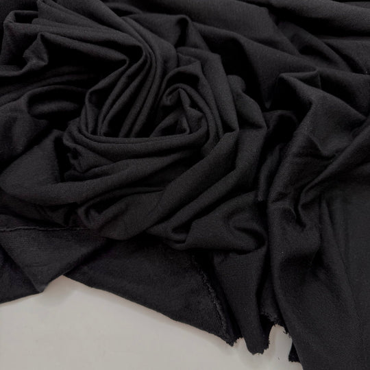 Eco Fundraiser - Brushed French Terry Tencel/Organic Cotton Knit - Black - 1.55M Bundle - True Deadstock fabric Fabric by private - Sustainable Textile | FABCYCLE