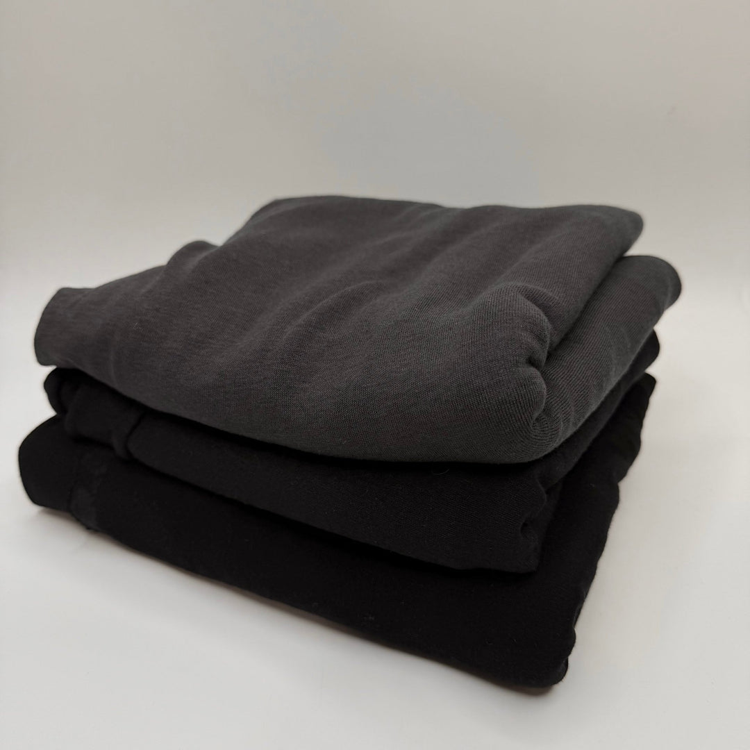 Eco Knit Pack - Jersey/Rib Natural Knit - Black/Grey - 3 Pack - True Deadstock fabric Fabric by private - Sustainable Textile | FABCYCLE