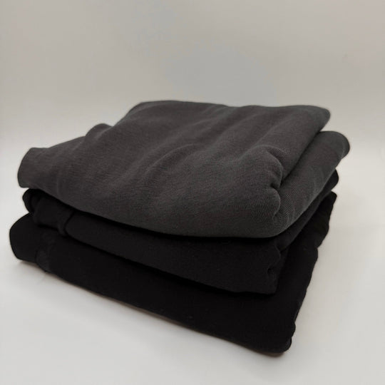 Eco Knit Pack - Jersey/Rib Natural Knit - Black/Grey - 3 Pack - True Deadstock fabric Fabric by private - Sustainable Textile | FABCYCLE
