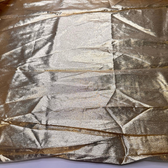 Edible Gold Leaf - Metallic Lame Polyester Blend Woven - Gold - 2.4M Bundle - True Deadstock fabric Fabric by private - Sustainable Textile | FABCYCLE