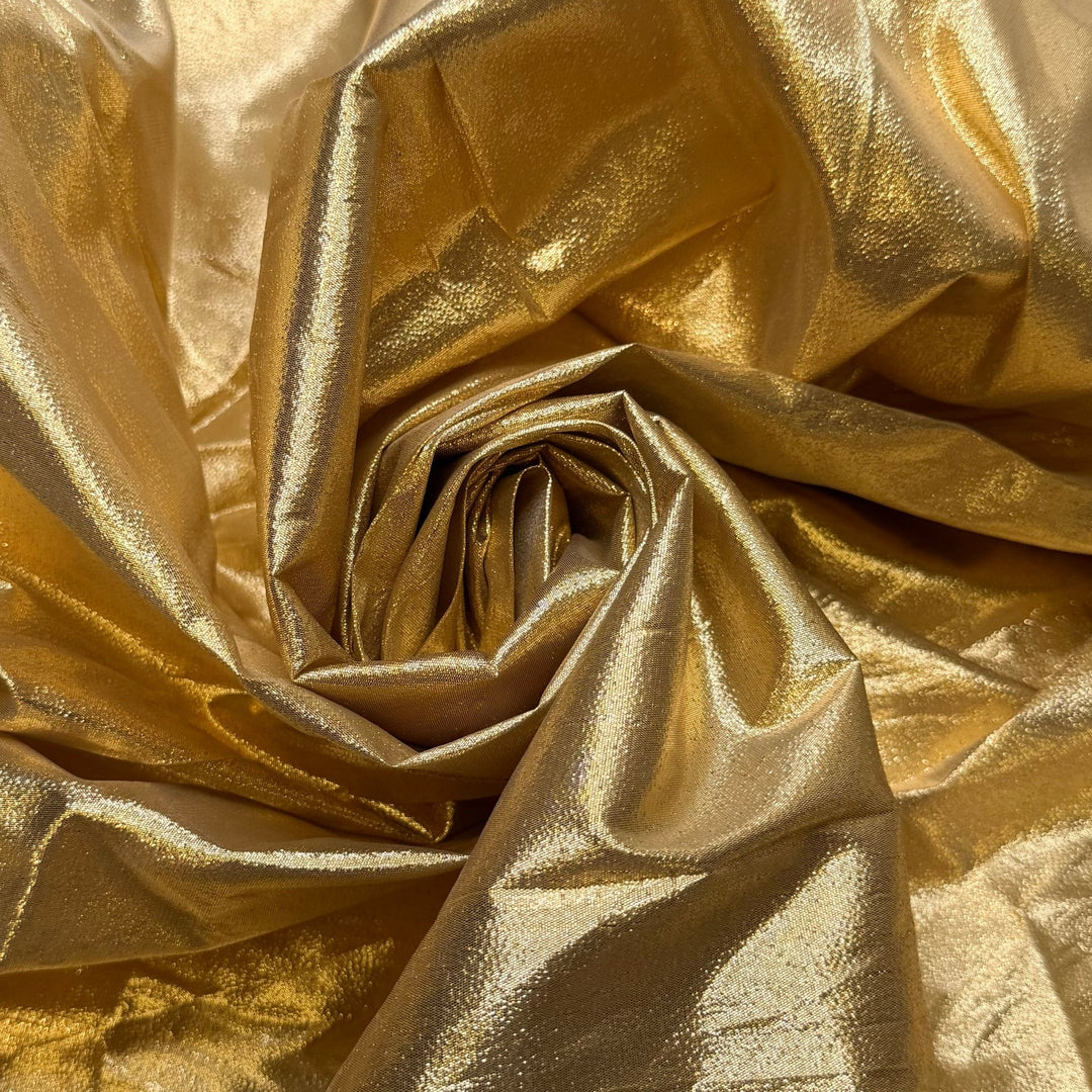 Edible Gold Leaf - Metallic Lame Polyester Blend Woven - Gold - 2.4M Bundle - True Deadstock fabric Fabric by private - Sustainable Textile | FABCYCLE