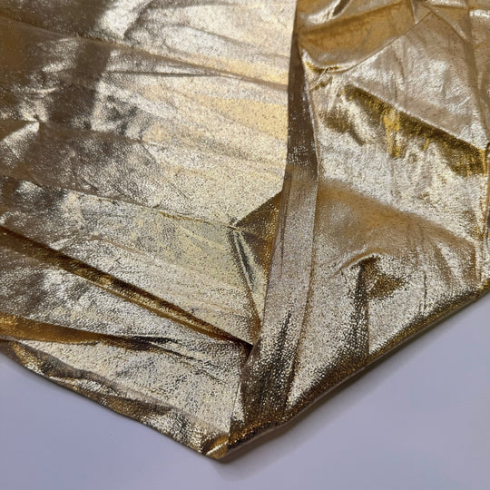 Edible Gold Leaf - Metallic Lame Polyester Blend Woven - Gold - 2.4M Bundle - True Deadstock fabric Fabric by private - Sustainable Textile | FABCYCLE