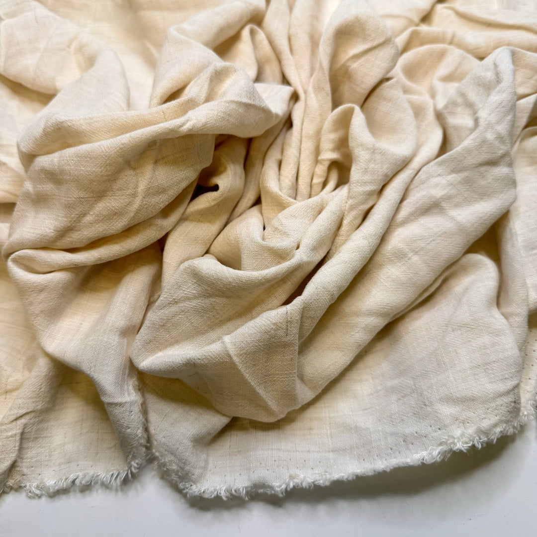 Eggnog - Rayon Woven - Cream - 1M Bundle - True Deadstock fabric Fabric by private - Sustainable Textile | FABCYCLE
