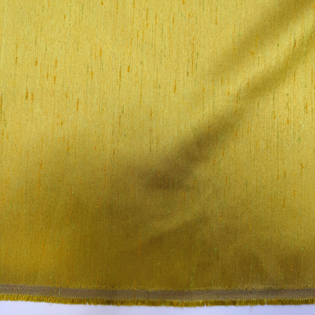 Elaborate Jello Desserts - Polyester Blend Woven - Green/Gold - 1.7M Bundle - True Deadstock fabric Fabric by private - Sustainable Textile | FABCYCLE