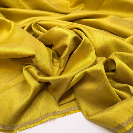 Elaborate Jello Desserts - Polyester Blend Woven - Green/Gold - 1.7M Bundle - True Deadstock fabric Fabric by private - Sustainable Textile | FABCYCLE