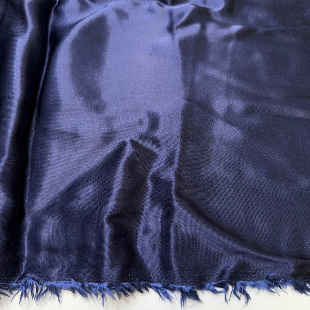 Elaborate Meal Plan - Satin Cotton Woven - Navy - 2M Bundle - True Deadstock fabric Fabric by private - Sustainable Textile | FABCYCLE