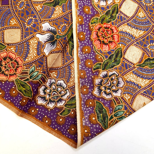Elegance In Every Thread - Cotton Woven - Beige/Purple Floral - 1.7M Bundle - True Deadstock fabric Fabric by private - Sustainable Textile | FABCYCLE