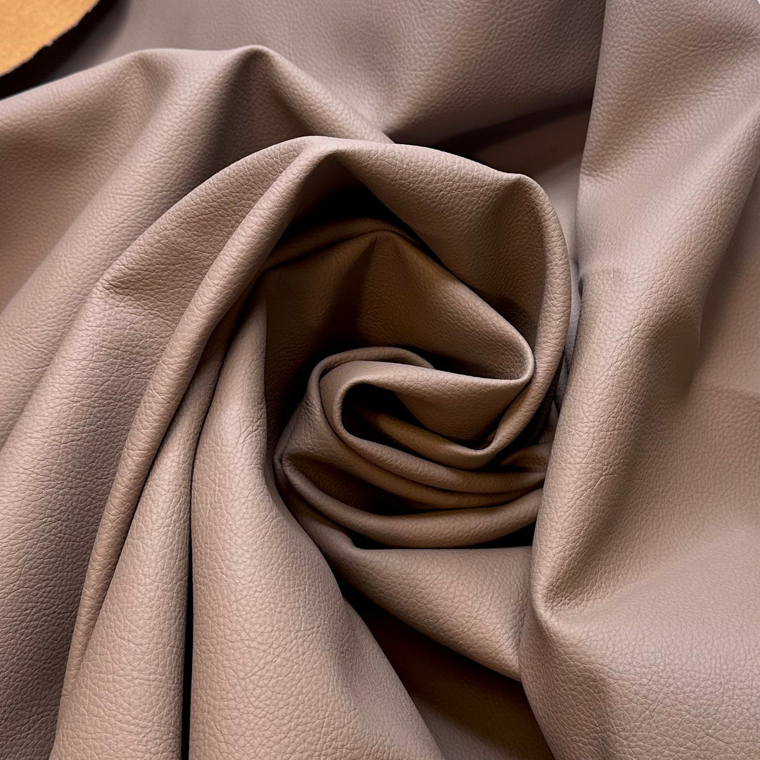 Elephants - Waterproof Pleather Polyester Backing PU Woven - Light Grey - 1.3M Bundle - True Deadstock fabric Fabric by private - Sustainable Textile | FABCYCLE