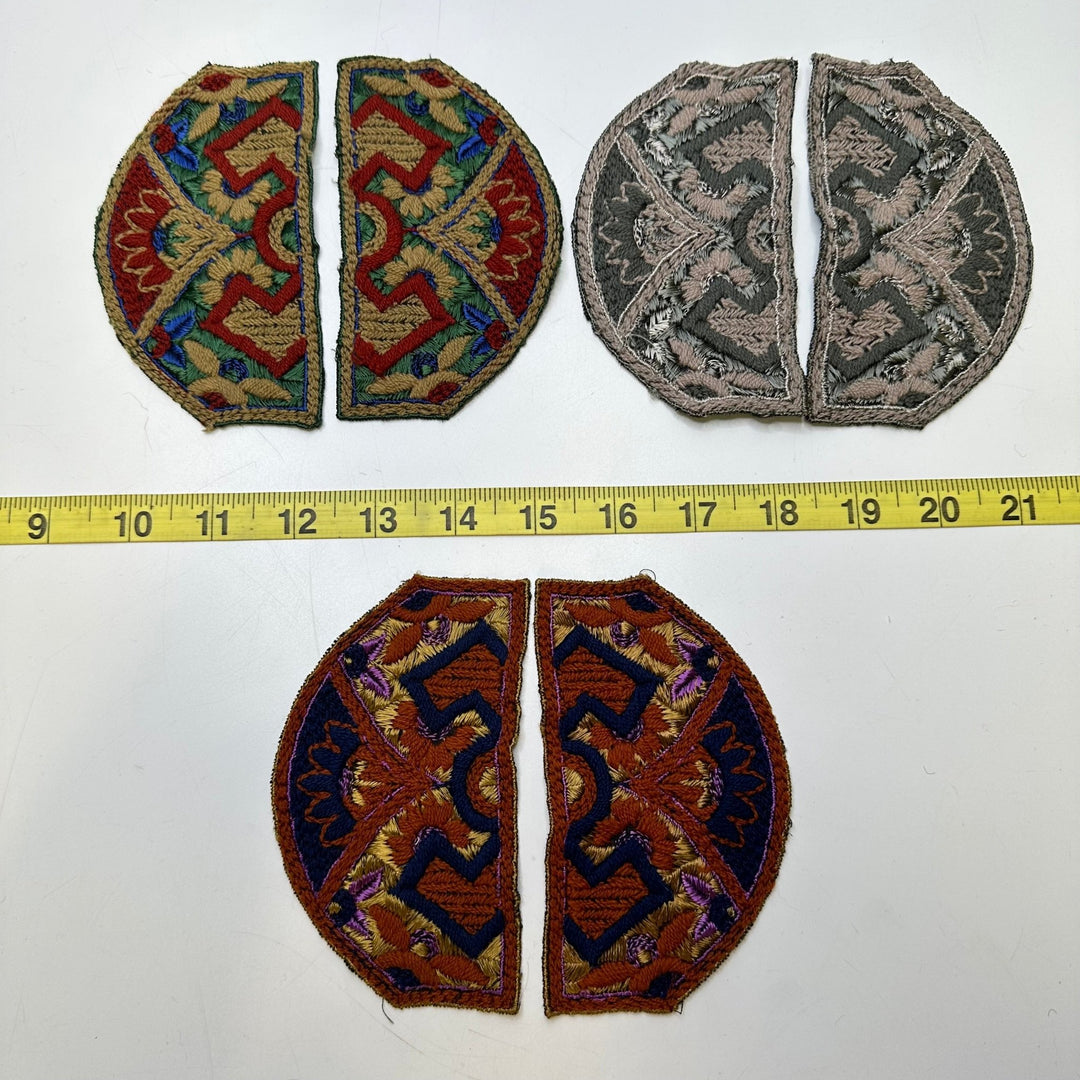 Embroidered Patch Applique - Dark Multi - 6 Pack - True Deadstock supplies Fabric by private - Sustainable Textile | FABCYCLE