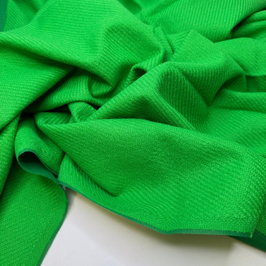 Emerald Cut - Twill Weave Orlon Woven - Green - 1.3M Bundle - True Deadstock fabric Fabric by private - Sustainable Textile | FABCYCLE