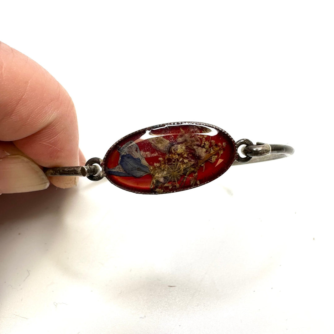 Enamel Bracelet Costume Jewelry - Silver/Red - Individual - True Deadstock supplies Fabric by private - Sustainable Textile | FABCYCLE