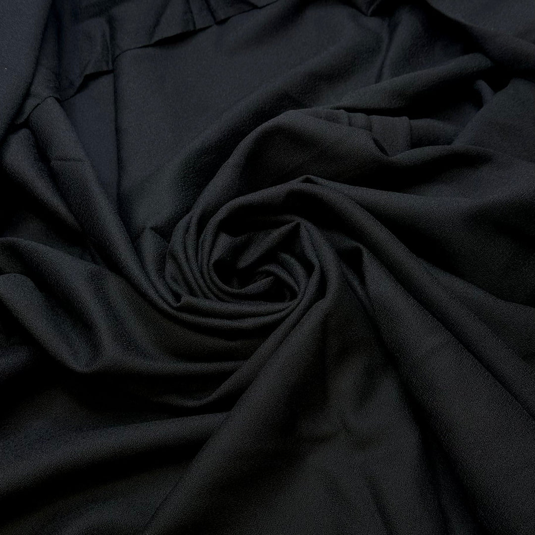 End Credits Roll - Crepe Wool Woven - Black - 2.4M Bundle - True Deadstock fabric Fabric by private - Sustainable Textile | FABCYCLE