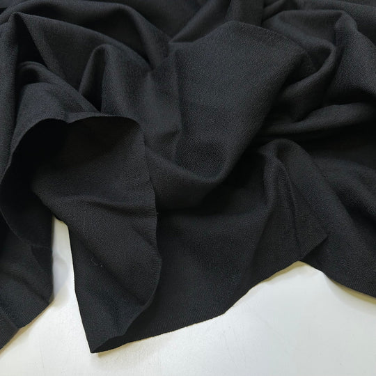 End Credits Roll - Crepe Wool Woven - Black - 2.4M Bundle - True Deadstock fabric Fabric by private - Sustainable Textile | FABCYCLE