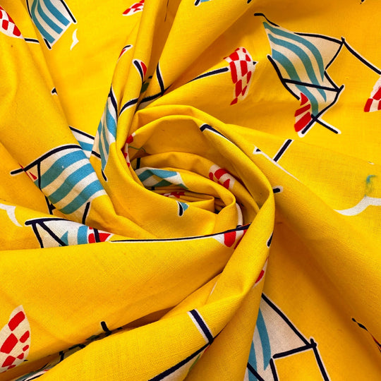 Endless Beach - Cotton Woven - Yellow Multi Beach - 0.65M Bundle - True Deadstock fabric Fabric by private - Sustainable Textile | FABCYCLE