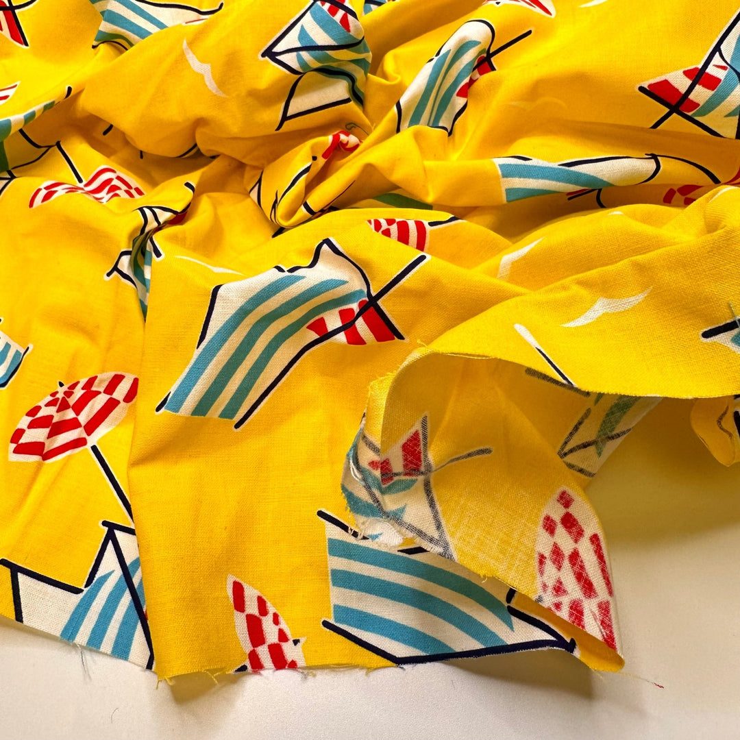 Endless Beach - Cotton Woven - Yellow Multi Beach - 0.65M Bundle - True Deadstock fabric Fabric by private - Sustainable Textile | FABCYCLE
