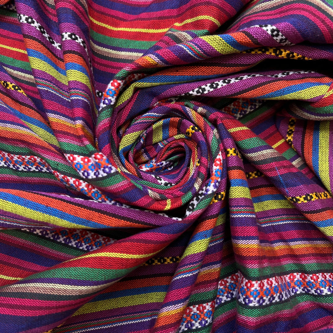 Endless Flower Fields - Hemp Woven Cotton Woven - Multi Stripes - 1.4M Bundle - True Deadstock fabric Fabric by private - Sustainable Textile | FABCYCLE