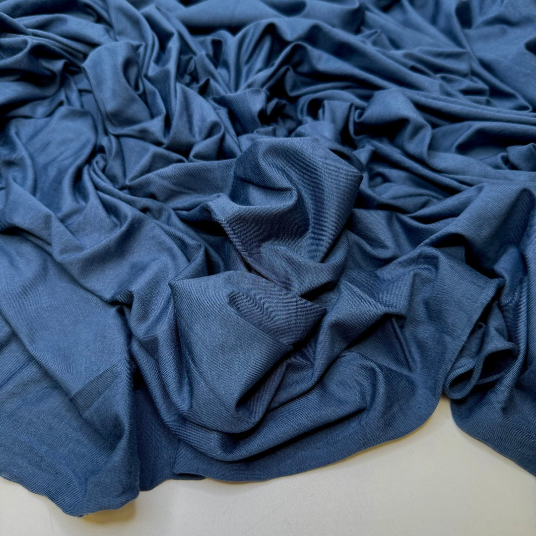 Endless Sea - Jersey Bamboo Blend Knit - Dark Blue - Bundles - True Deadstock fabric Fabric by private - Sustainable Textile | FABCYCLE